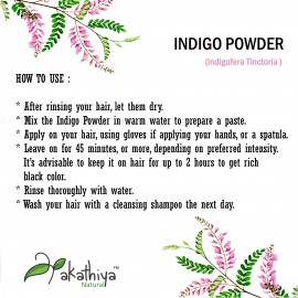 Akathiya Natural Indigo Powder and Henna Powder Combo for  Hair Color (each 100g)