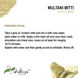 Akathiya  Multani Mitti Powder (Bentonite clay ) Face Pack Powder for Glowing Skin 200g