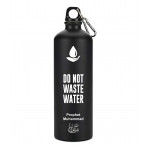 Do not waste Water , Black Premium Water bottle Engraved