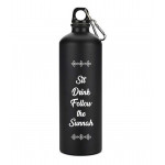 Sit,Drink and Follow the Sunnah ,Black Premium Water bottle Engraved
