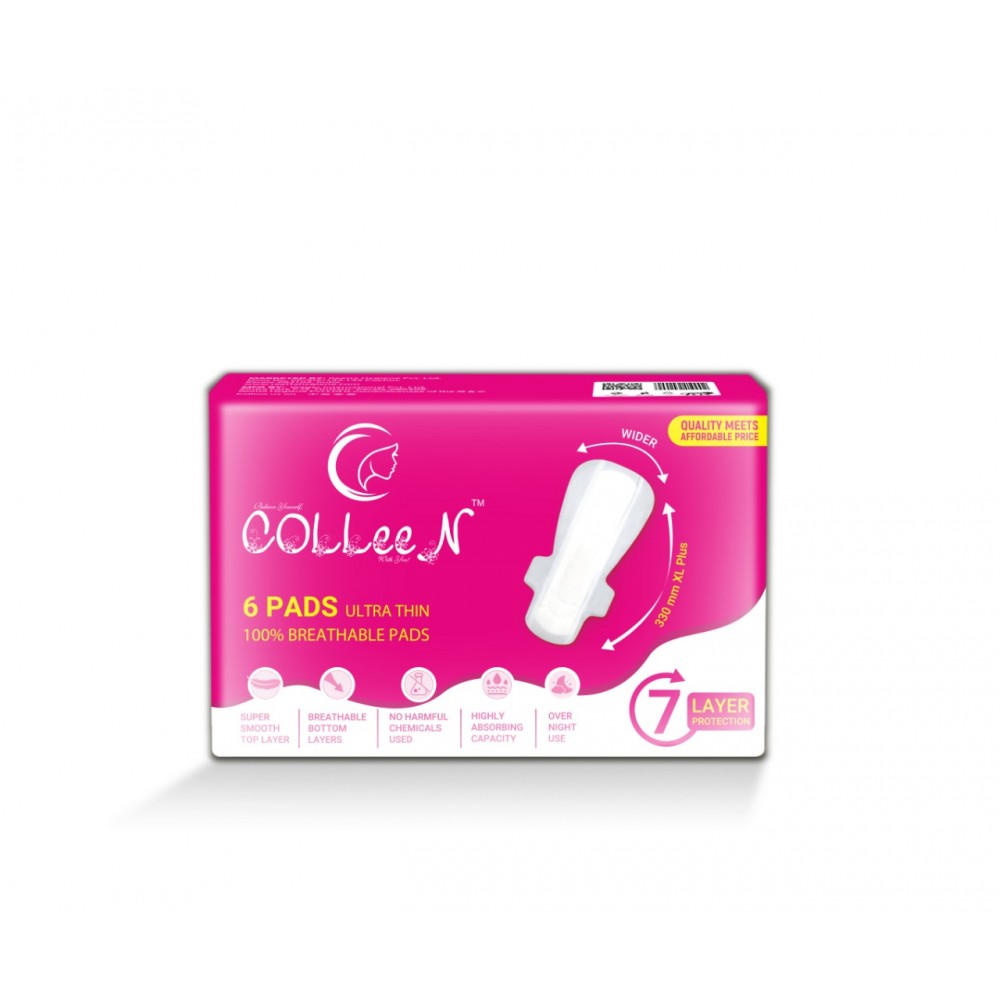 COLLEEN Breathable Ultra sanitary Napkin XL+ 6Pad Night Use 330MM 6 PAD