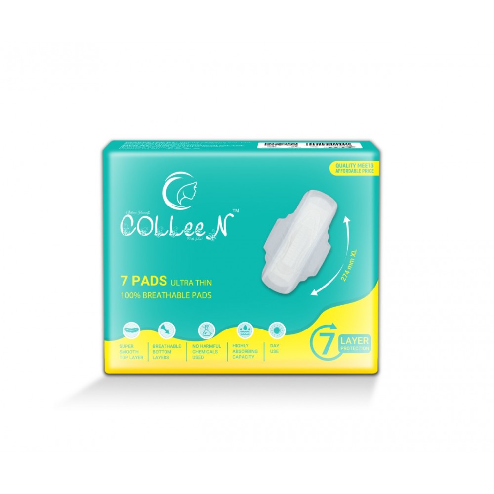 COLLEEN Breathable Ultra sanitary Napkin XL 7Pad Day Use 274MM