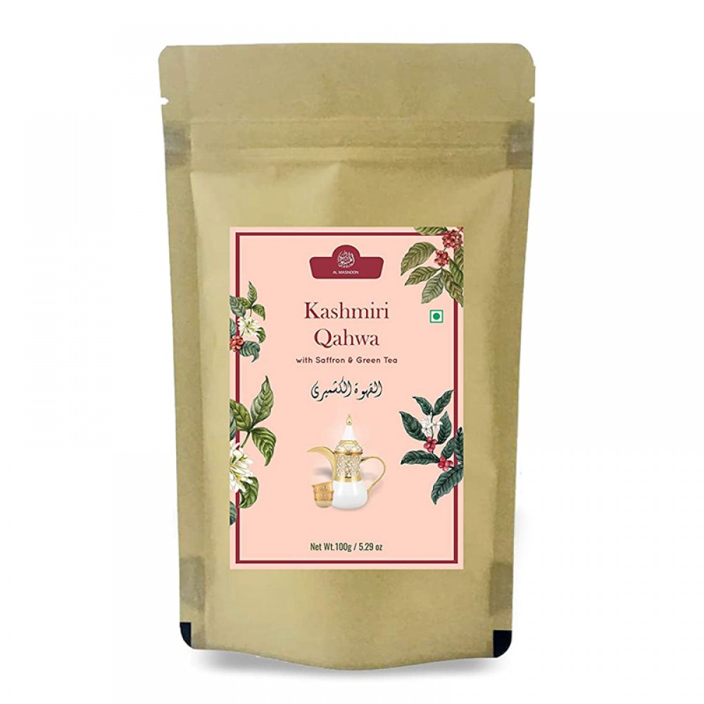  AL MASNOON Kashmiri QAHWA | Kashmiri chai with Green Tea & Saffron 100 grms