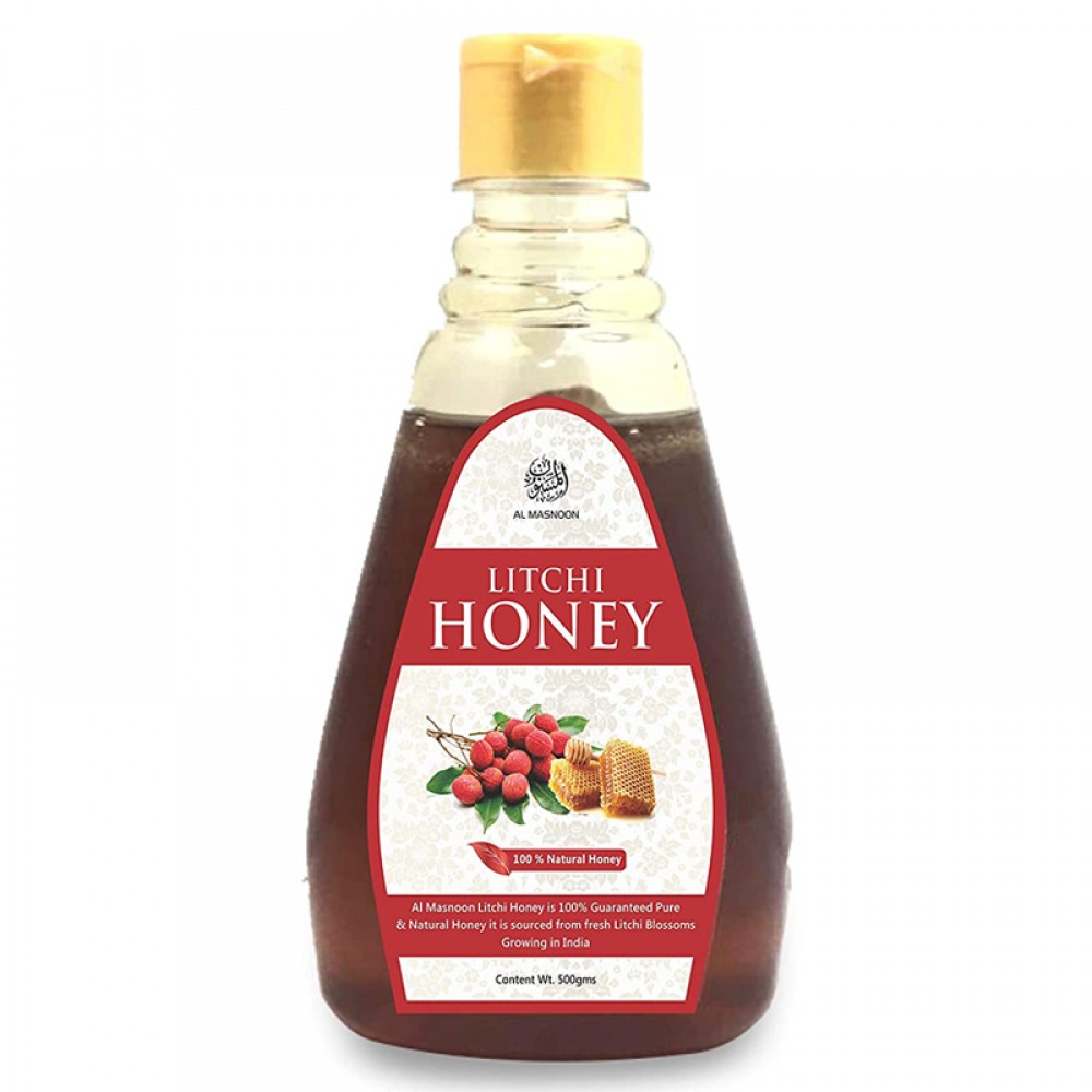  AL MASNOON Litchi Honey 500 grms , raw ,Pure & Organic