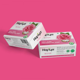  Embrace Blooming Beauty: Hafiya 100% Pure Coconut Oil Rose Soap (75g)