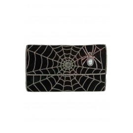 MyBatua Lillian Black Spider Web Clutch Bag