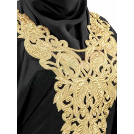 MyBatua Nelam Gold Embroidered Black Kaftan