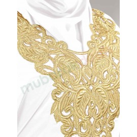 MyBatua Nelam Gold Embroidered White Kaftan