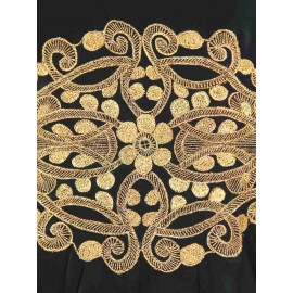 MyBatua Amara Gold Embroidered Black Kaftan