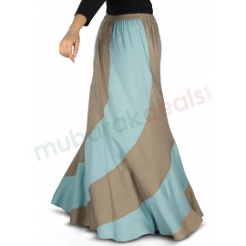 MyBatua Sakeenah Khaki-Sky Blue Skirt