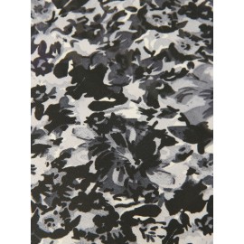 MyBatua Shareekah Black and Grey Floral Print Georgette Hijab