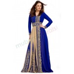 MyBatua Classic Graceful Blue Wedding Moroccan Takchita Dress Abaya