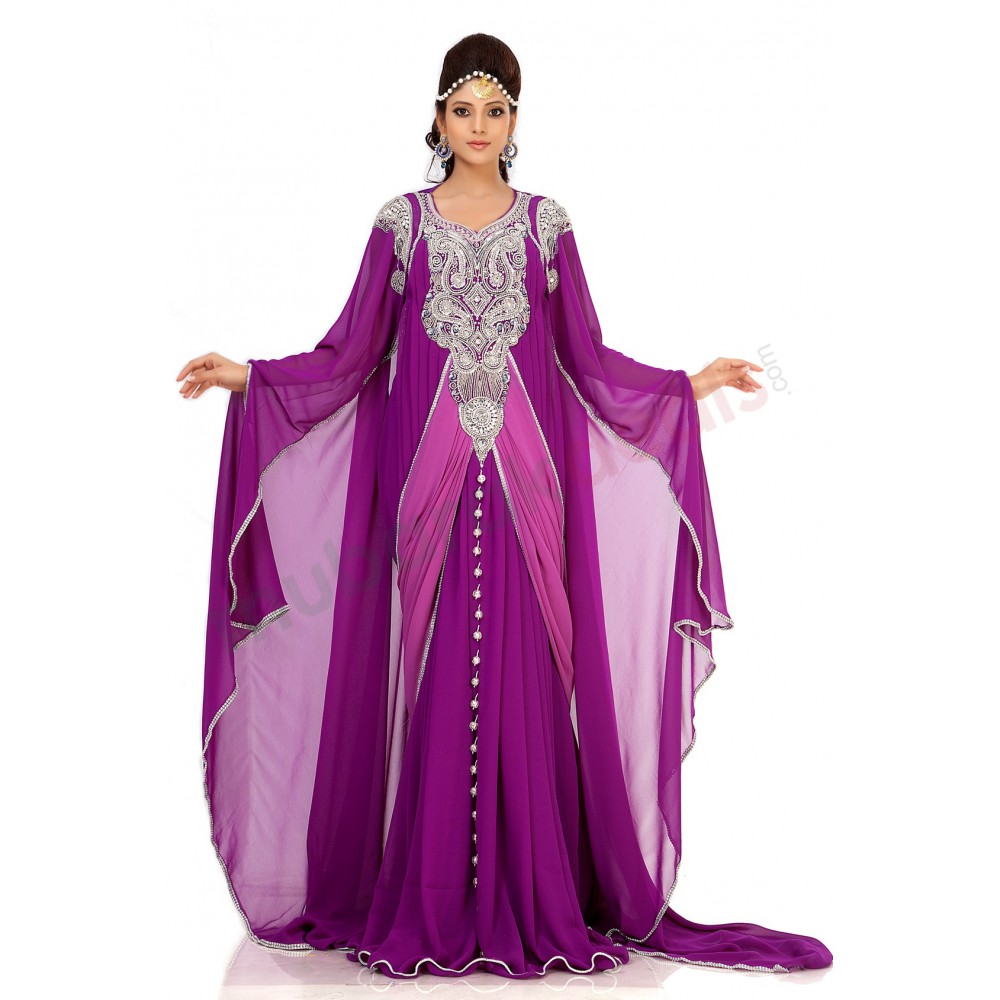 MyBatua Classy Purple Color Designer Arabic Abaya Dress