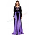 MyBatua Purple and Black color Exclusive Kaftans-Georgette Designer Abaya Dress