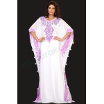MyBatua Smart White & Pink Color Designer Arabic Caftan Dress