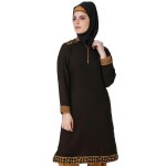 MyBatua Nuriyah Black-Beige Georgette & Crepe Tunic